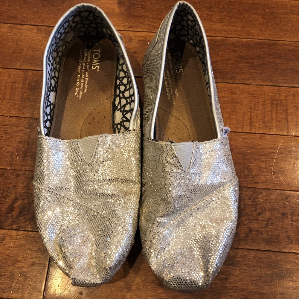 Silver sequin Toms